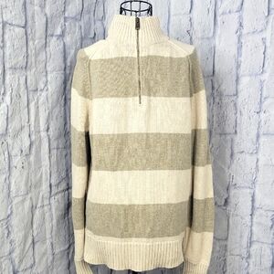 American Eagle Outfitters‎ Gray and Cream Turtleneck Sweater Medium